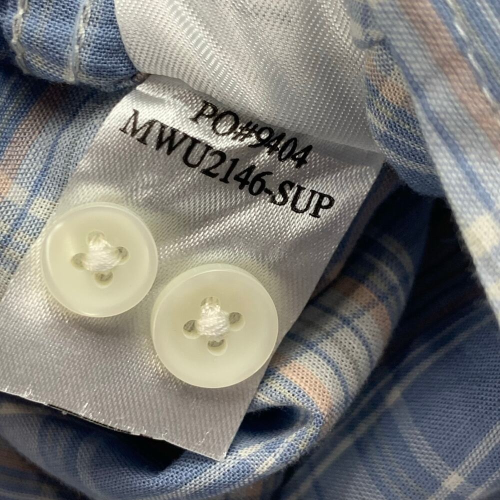 NWT Faherty Button Up Shirt Mens Large Cloud Summer Linen Blend Light Blue Plaid - Picture 14 of 14